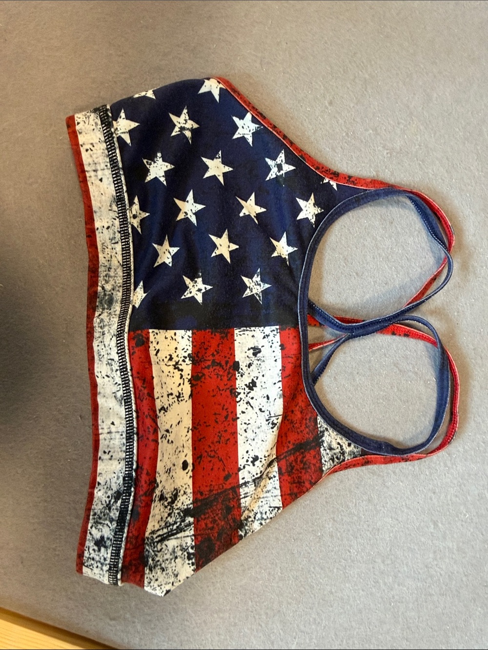 Women’s Red White Blue Flag Print Sports bra